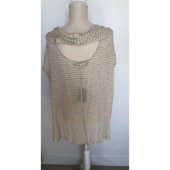 Uniq Gray Stripe Lightweight Poncho Style Top - M - Picture 3 of 4